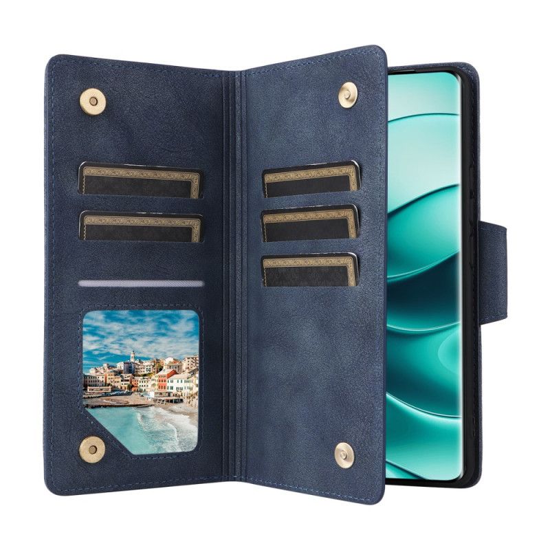 Δερματινη Θηκη Xiaomi Redmi Note 14 Pro 4g Πορτοφόλι Με Φερμουάρ Και Λουράκι