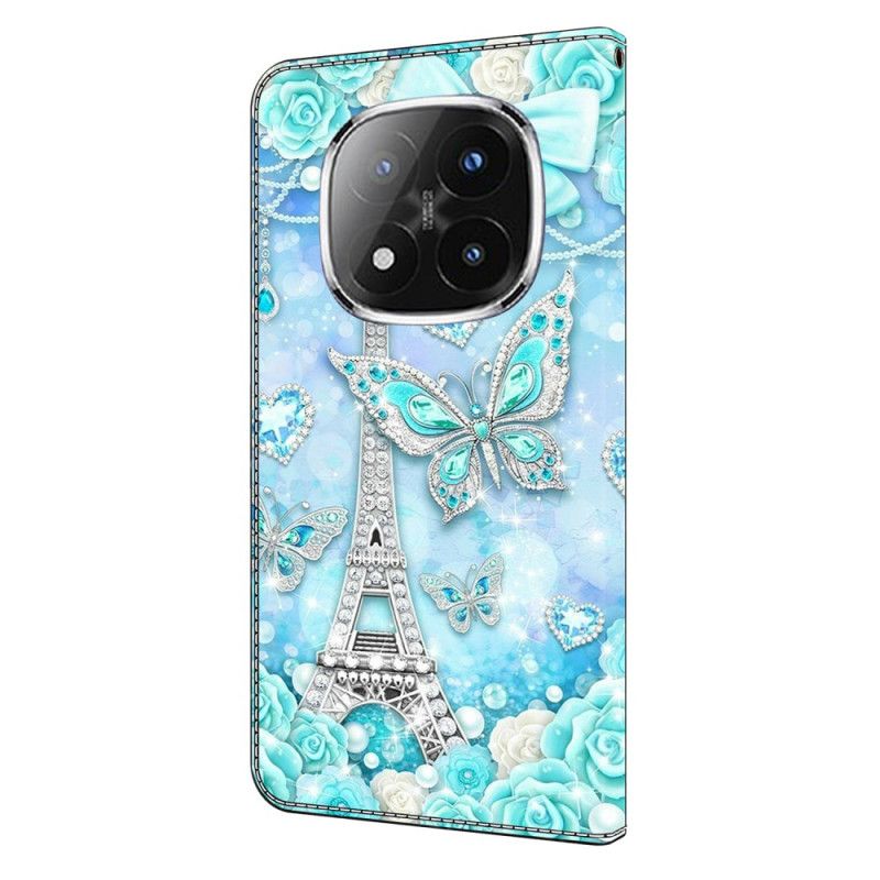 Δερματινη Θηκη Xiaomi Redmi Note 14 Pro 4g Πύργος Του Άιφελ Και Διαμάντια