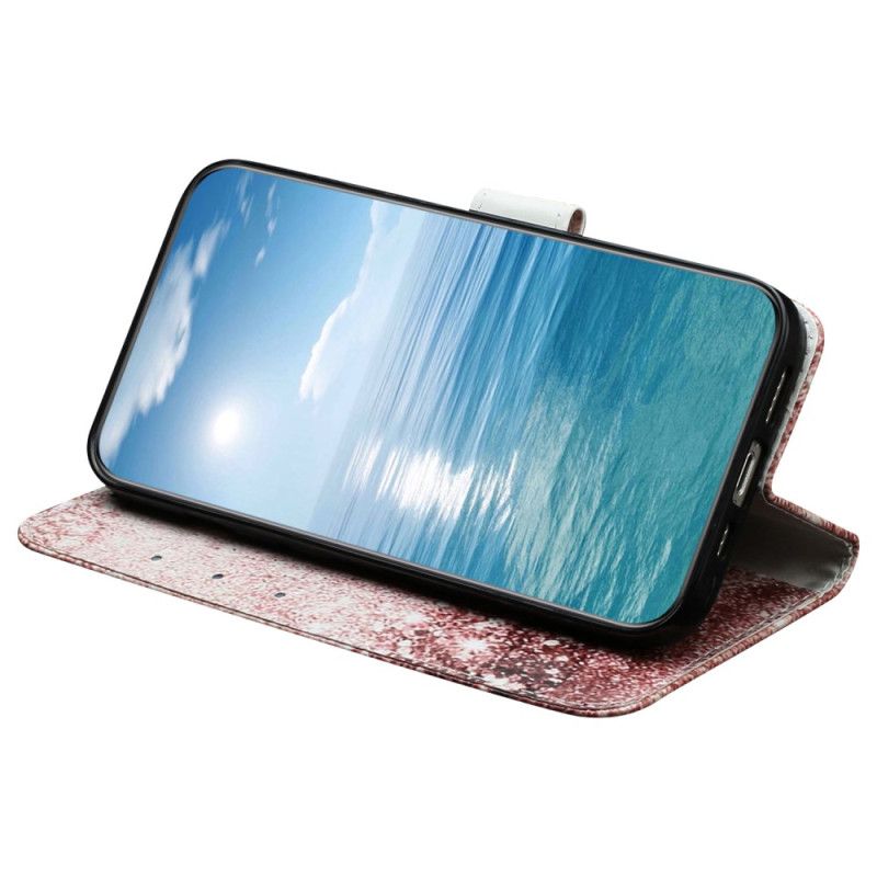 Δερματινη Θηκη Xiaomi Redmi Note 14 Pro 4g Ροζ Χρυσό Μάρμαρο