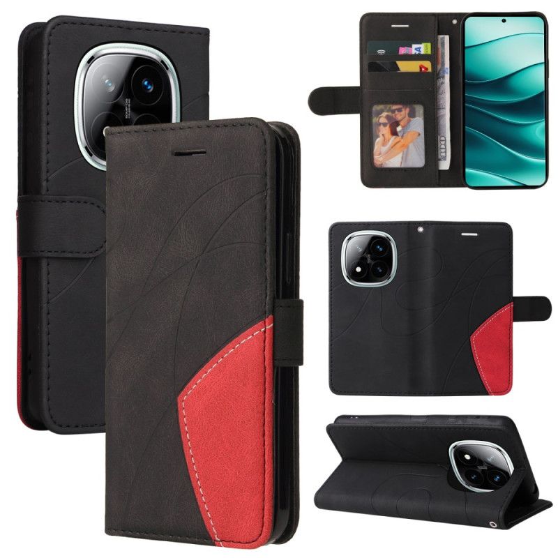 Δερματινη Θηκη Xiaomi Redmi Note 14 Pro 5g Δίχρωμες Κυματιστές Γραμμές