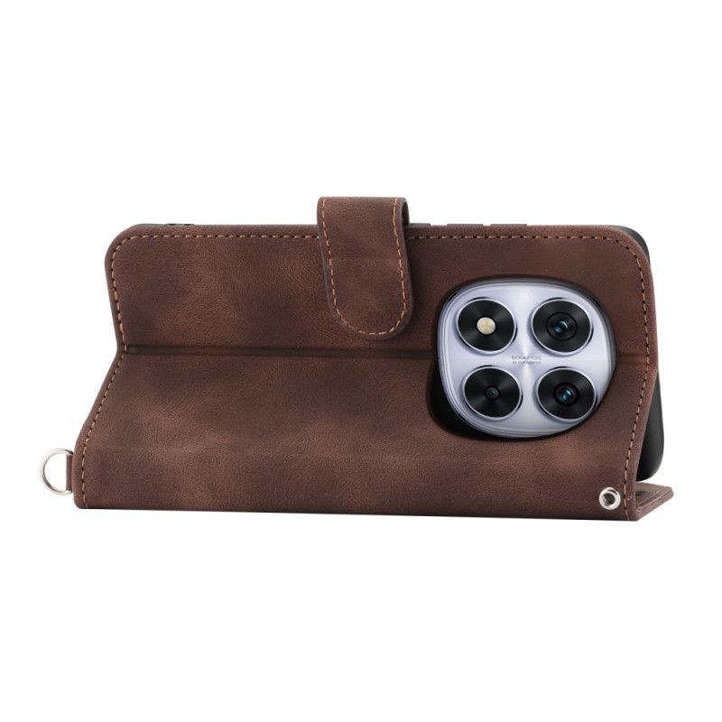 Δερματινη Θηκη Xiaomi Redmi Note 14 Pro 5g Σχέδιο Δαντέλας Με Λουρί Και Λουρί Ώμου