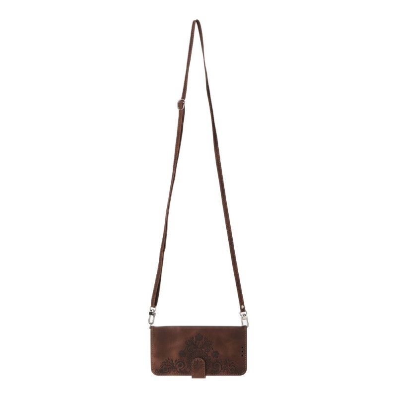 Δερματινη Θηκη Xiaomi Redmi Note 14 Pro 5g Σχέδιο Δαντέλας Με Λουρί Και Λουρί Ώμου