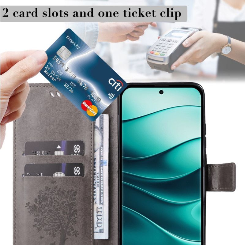 Δερματινη Θηκη Xiaomi Redmi Note 14 Pro Plus 5g Δέντρο Και Γάτα