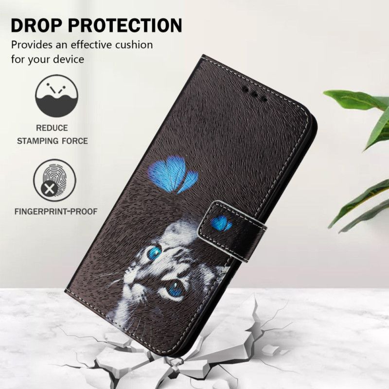 Δερματινη Θηκη Xiaomi Redmi Note 14 Pro Plus 5g Σχέδιο Πεταλούδας Και Γάτας