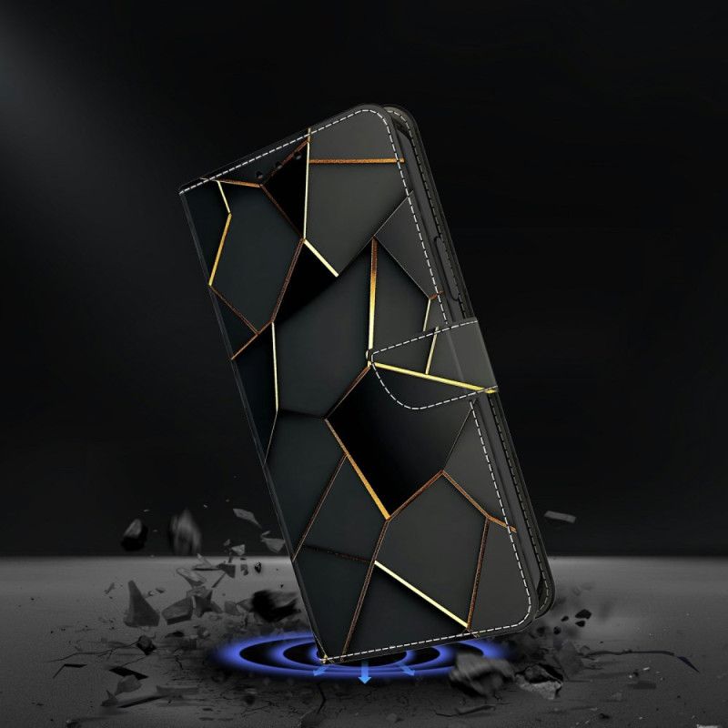 Δερματινη Θηκη Xiaomi Redmi Note 15 5g Μαύρο Και Χρυσό Σχέδιο