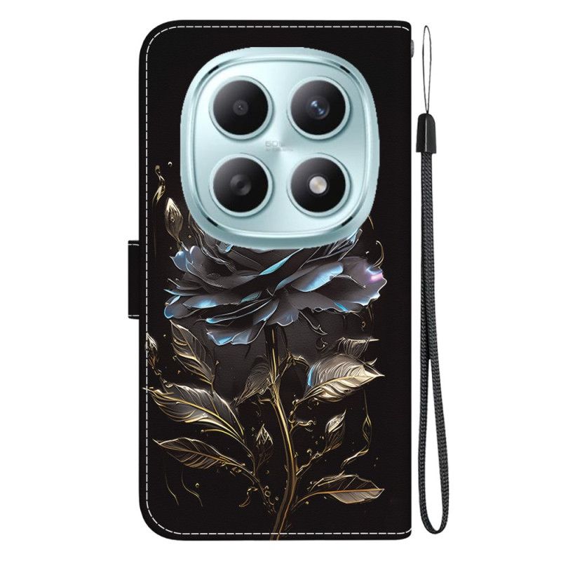 Δερματινη Θηκη Xiaomi Redmi Note 15 5g Μαύρο Τριαντάφυλλο Σιλικόνης