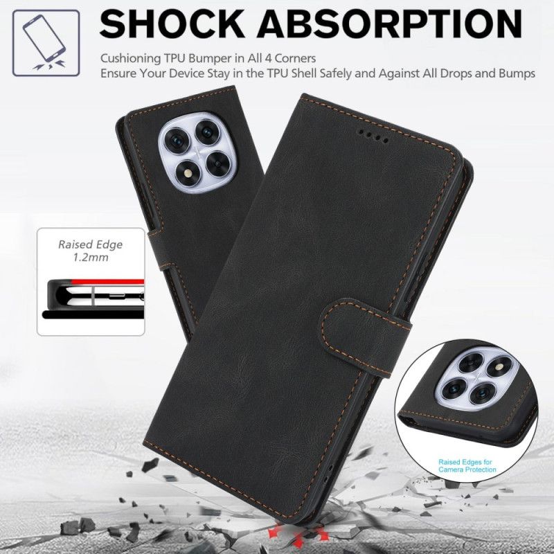 Δερματινη Θηκη Xiaomi Redmi Note 15 5g Ρετρό Εφέ Σουέτ Σιλικόνης