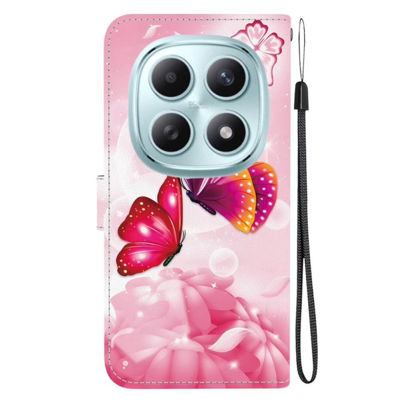 Δερματινη Θηκη Xiaomi Redmi Note 15 5g Ροζ Πεταλούδες