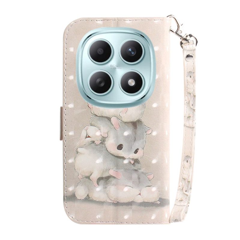 Δερματινη Θηκη Xiaomi Redmi Note 15 5g Χάμστερ Με Κορδόνι