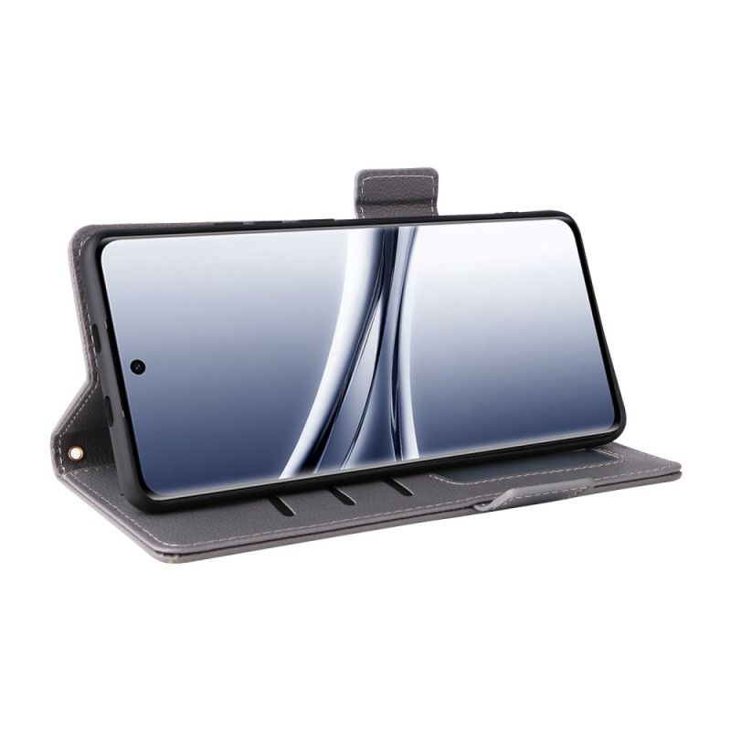 Δερματινη Θηκη Xiaomi Redmi Note 15 5g Υφή Λίτσι Με Λουράκι Σιλικόνης