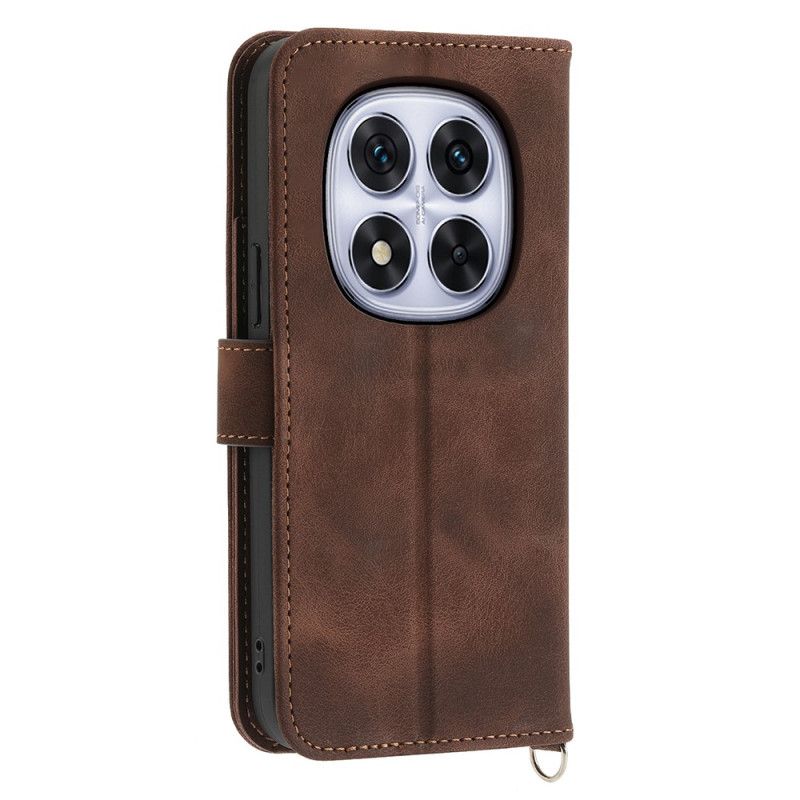 Δερματινη Θηκη Xiaomi Redmi Note 15 Pro 5g Εφέ Σουέτ Μάνταλα Με Λουράκι Ώμου