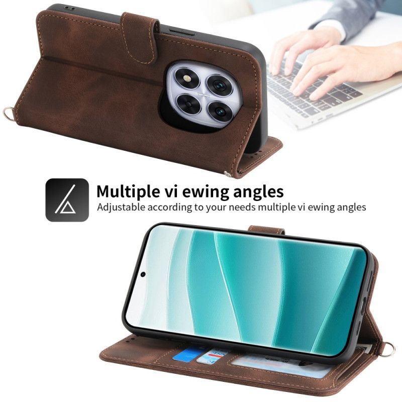 Δερματινη Θηκη Xiaomi Redmi Note 15 Pro 5g Εφέ Σουέτ Μάνταλα Με Λουράκι Ώμου