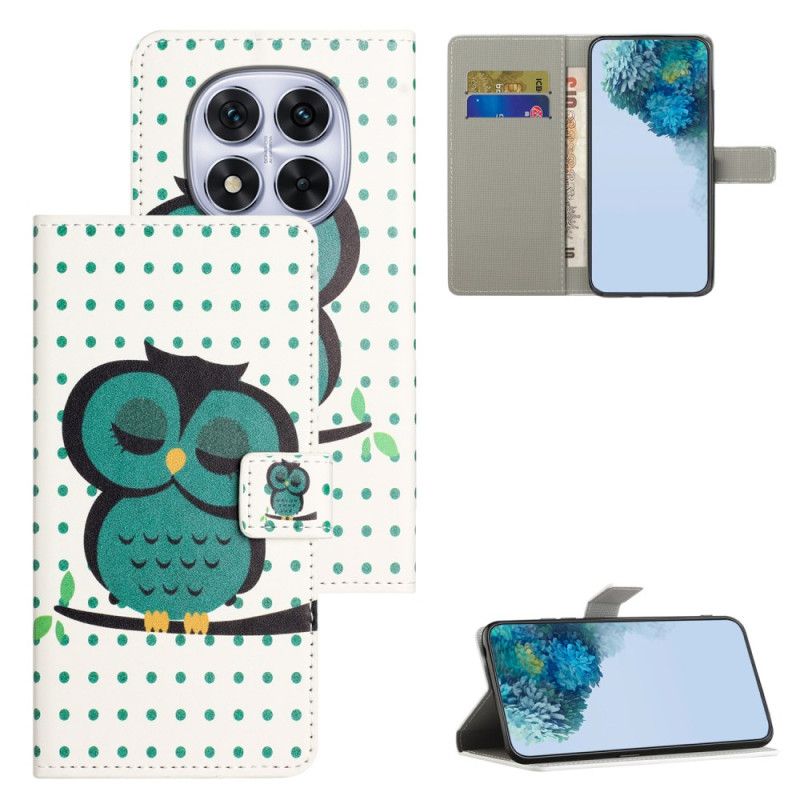 Δερματινη Θηκη Xiaomi Redmi Note 15 Pro 5g Κοιμωμένη Κουκουβάγια Σιλικόνης