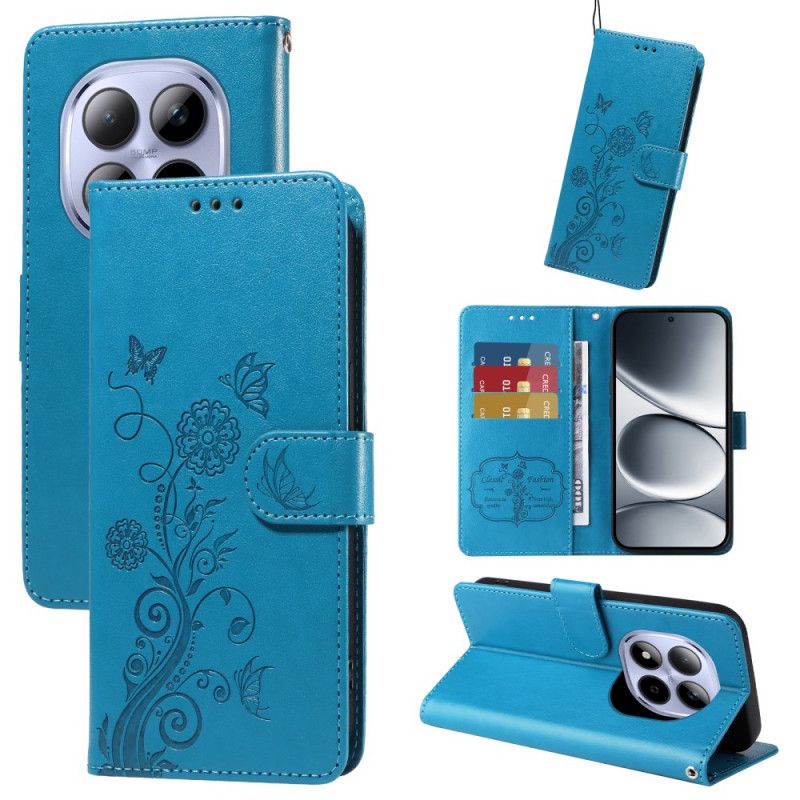 Δερματινη Θηκη Xiaomi Redmi Note 15 Pro 5g Πεταλούδες Και Λουλούδια Σιλικόνης