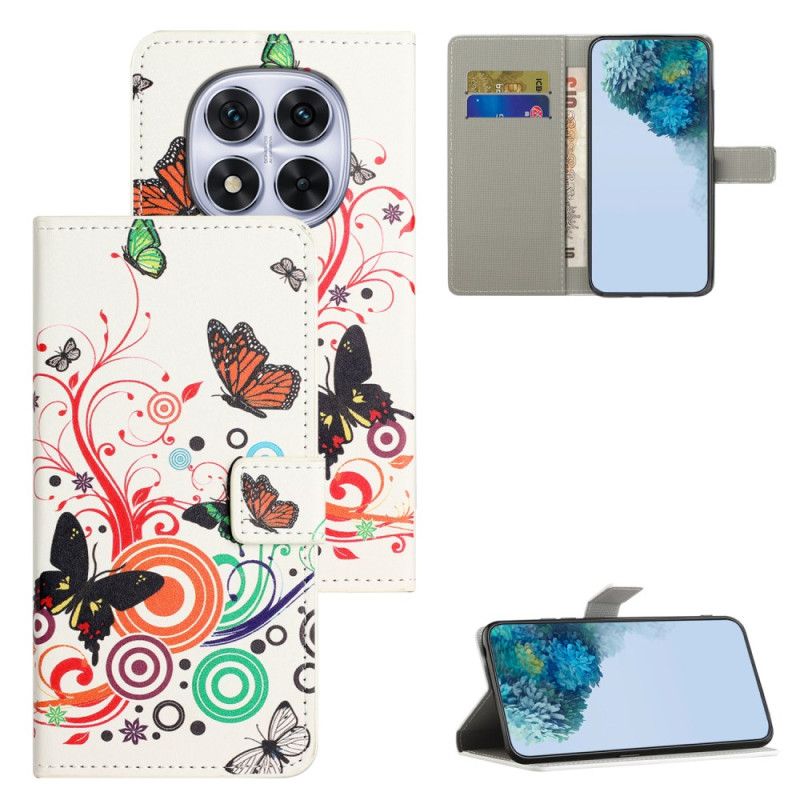 Δερματινη Θηκη Xiaomi Redmi Note 15 Pro 5g Πεταλούδες Σε Λευκό Φόντο
