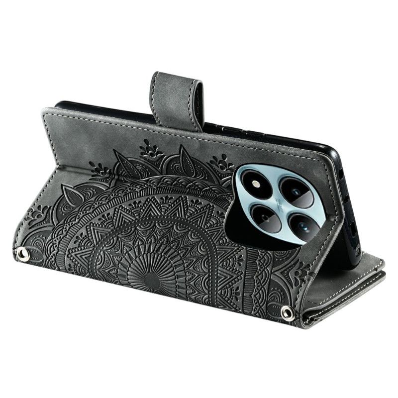 Δερματινη Θηκη Xiaomi Redmi Note 15 Pro 5g Πορτοφόλι Με Σουέτ Μάνταλα Λουλούδι Σιλικόνης