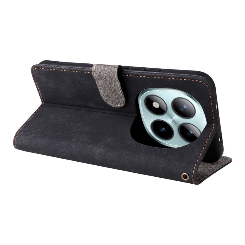 Δερματινη Θηκη Xiaomi Redmi Note 15 Pro Plus 5g Εφέ Σουέτ Με Λουρί Σιλικόνης