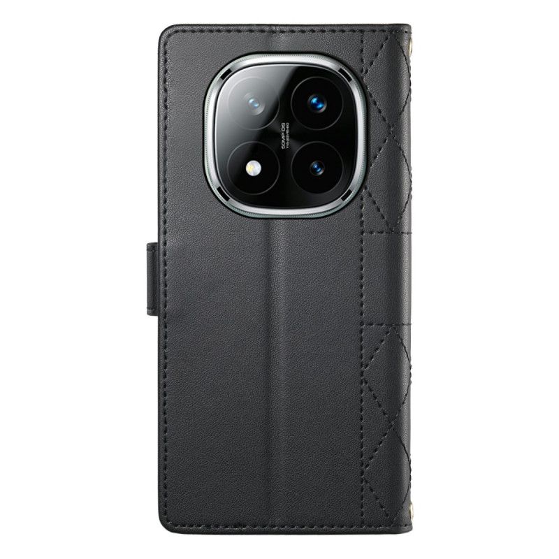 Δερματινη Θηκη Xiaomi Redmi Note 15 Pro Plus 5g Καπιτονέ Με Λουριά