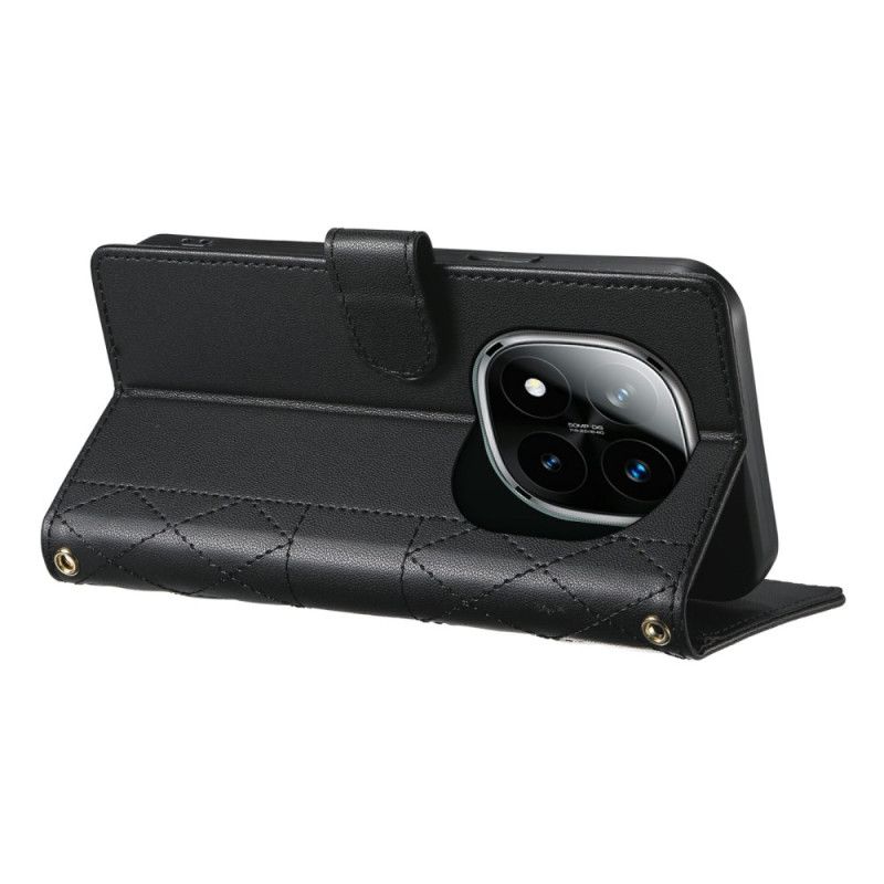 Δερματινη Θηκη Xiaomi Redmi Note 15 Pro Plus 5g Καπιτονέ Με Λουριά