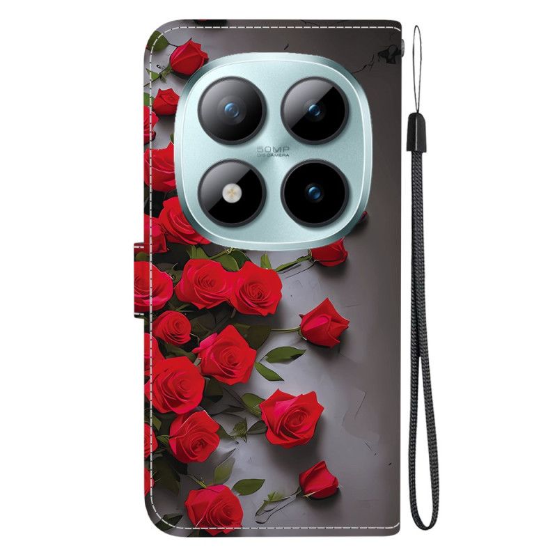 Δερματινη Θηκη Xiaomi Redmi Note 15 Pro Plus 5g Κόκκινα Τριαντάφυλλα Σιλικόνης