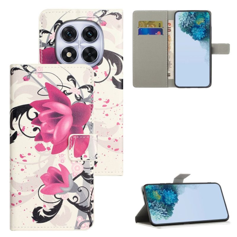 Δερματινη Θηκη Xiaomi Redmi Note 15 Pro Plus 5g Μοτίβο Λωτού Σιλικόνης