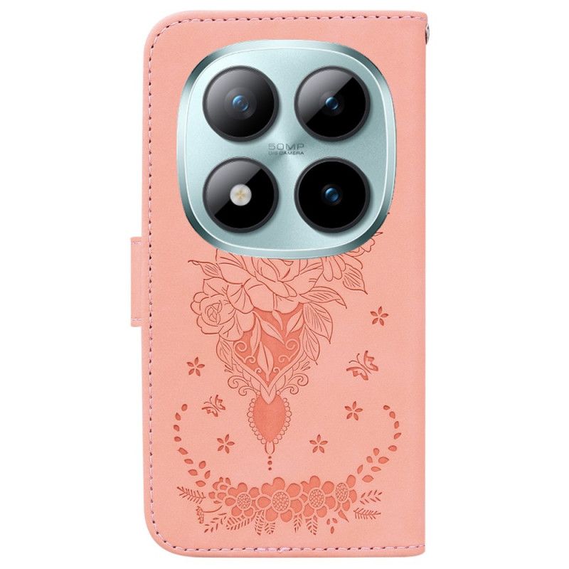 Δερματινη Θηκη Xiaomi Redmi Note 15 Pro Plus 5g Πεταλούδες Και Τριαντάφυλλα