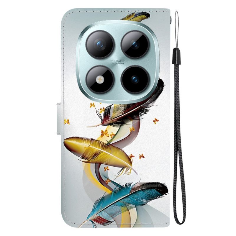 Δερματινη Θηκη Xiaomi Redmi Note 15 Pro Plus 5g Πολύχρωμα Φτερά Σιλικόνης