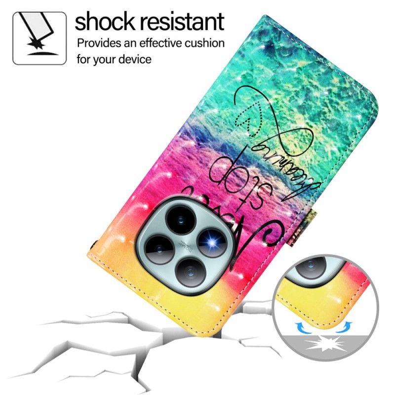 Δερματινη Θηκη Xiaomi Redmi Note 15 Pro Plus 5g Ποτέ Μην Σταματάς Να Ονειρεύεσαι