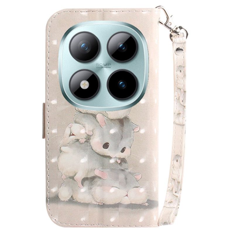 Δερματινη Θηκη Xiaomi Redmi Note 15 Pro Plus 5g Σωρός Από Χάμστερ Με Λουράκι Σιλικόνης