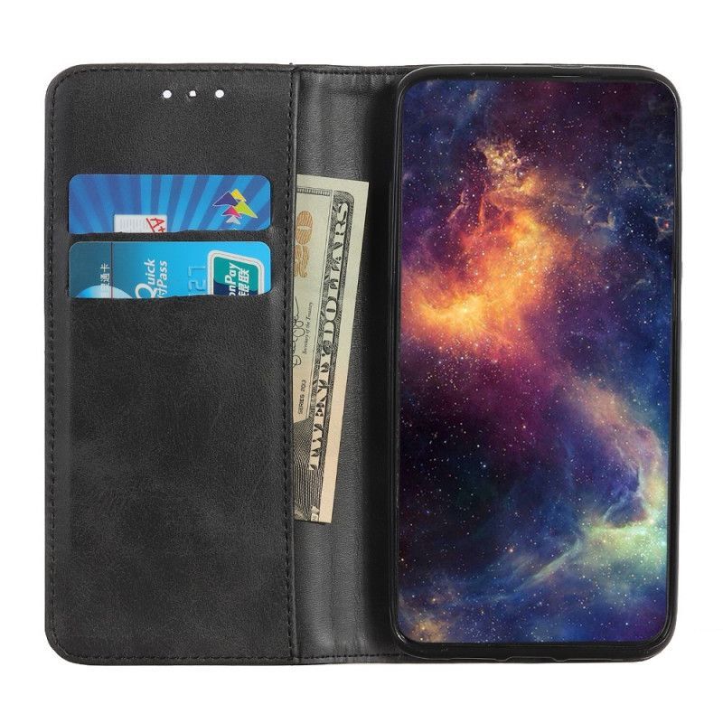 δερματινη θηκη Xiaomi Redmi Note 8T Μαύρο Κομψό Σχιστό Δέρμα