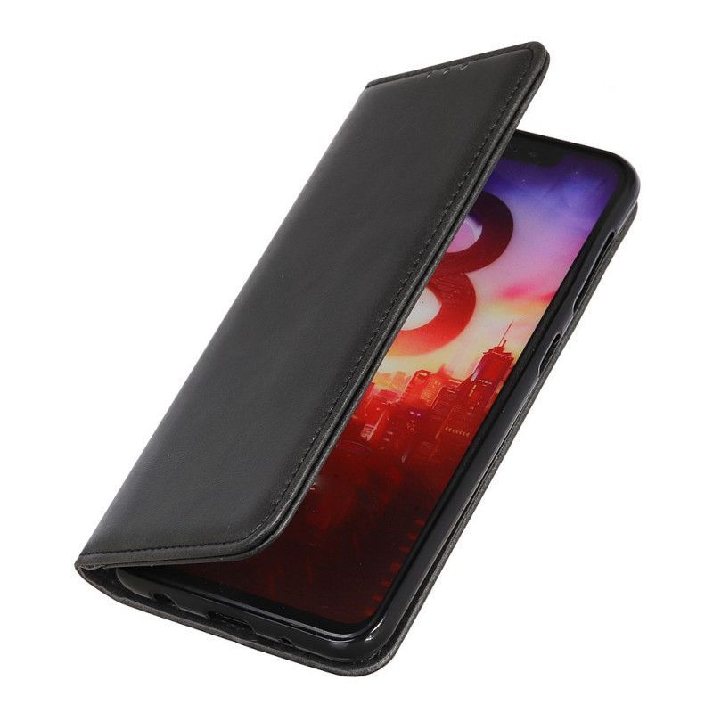 δερματινη θηκη Xiaomi Redmi Note 8T Μαύρο Κομψό Σχιστό Δέρμα