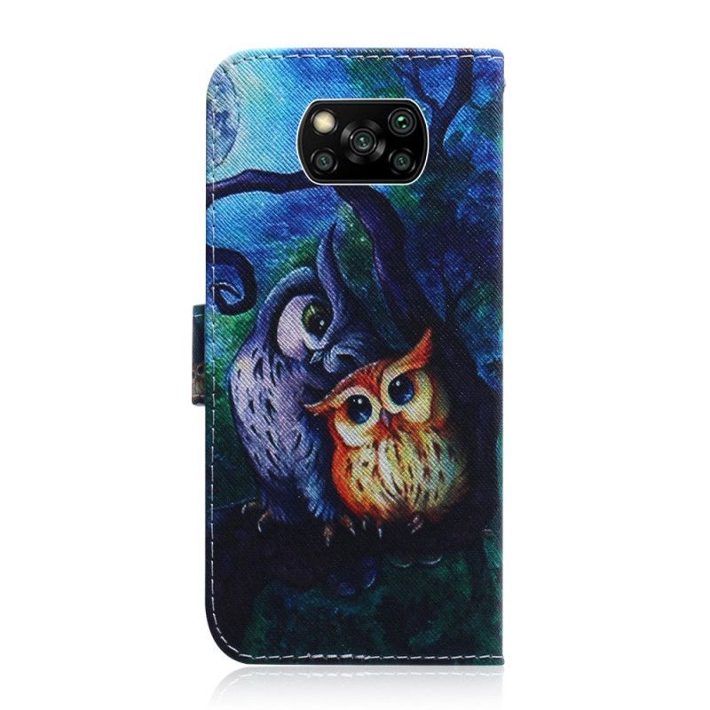 Εξώφυλλο Xiaomi Poco X3 Ζωγραφική Με Κουκουβάγιες