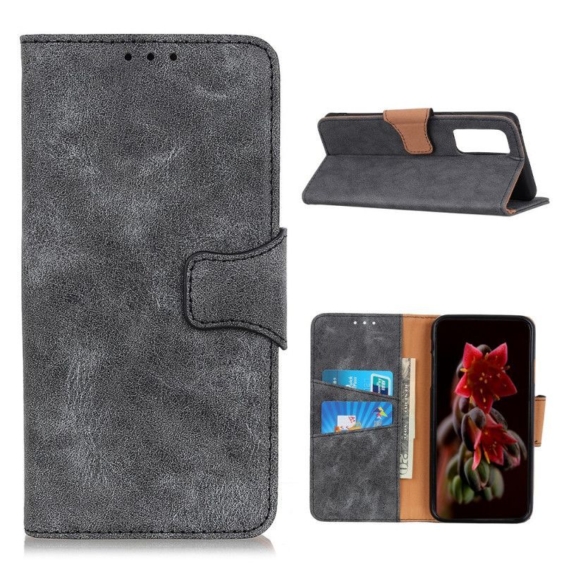 Κάλυμμα Folio Xiaomi Mi 10T / 10T Pro Γκρι Vintage Σπαστό Δέρμα
