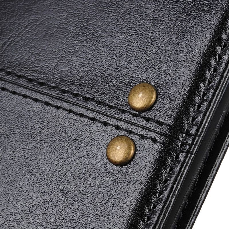 Κάλυμμα Folio Xiaomi Mi 10T / 10T Pro Μαύρο Έκδοση Ρετρό Πριτσίνια