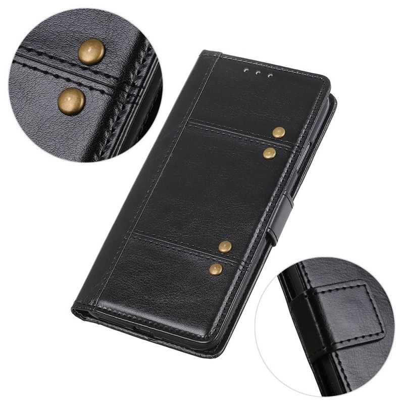 Κάλυμμα Folio Xiaomi Mi 10T / 10T Pro Μαύρο Έκδοση Ρετρό Πριτσίνια