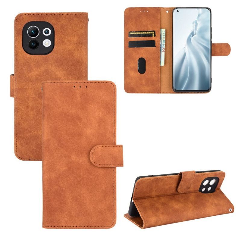 Κάλυμμα Folio Xiaomi Mi 11 Μαύρο Άγγιγμα Δέρματος