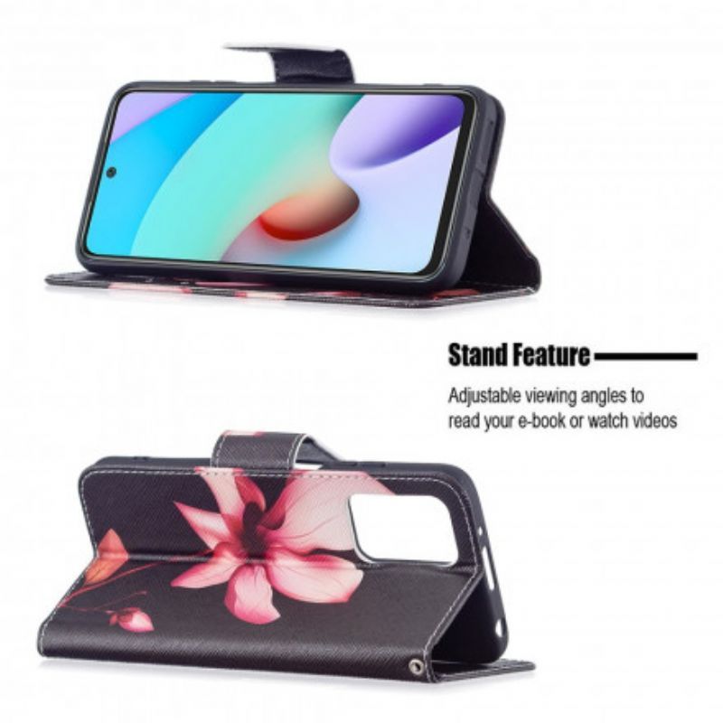 Κάλυμμα Folio Xiaomi Redmi 10 Ροζ Λουλούδι