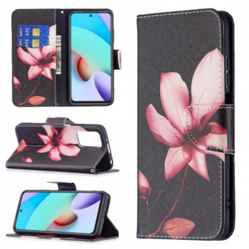 Κάλυμμα Folio Xiaomi Redmi 10 Ροζ Λουλούδι
