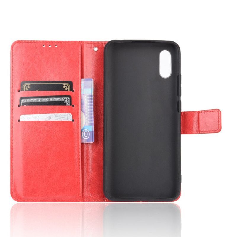 Κάλυμμα Folio Xiaomi Redmi 9A Μαύρο Φανταχτερό Απομίμηση Δέρματος