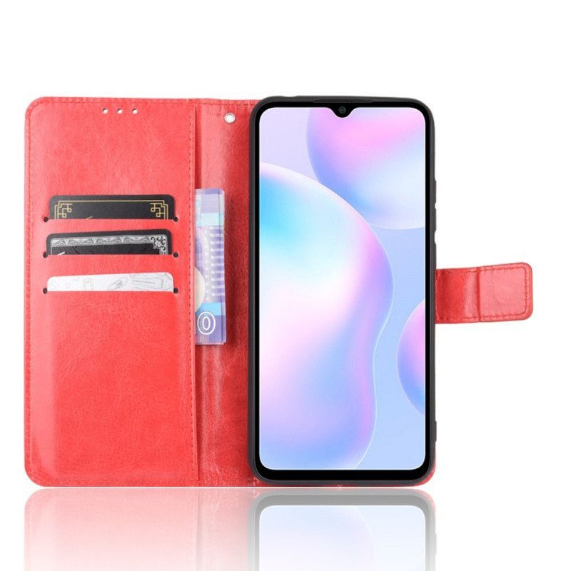 Κάλυμμα Folio Xiaomi Redmi 9A Μαύρο Φανταχτερό Απομίμηση Δέρματος
