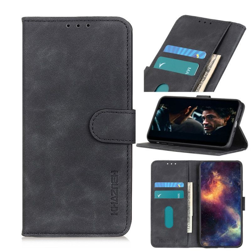 Κάλυμμα Folio Xiaomi Redmi 9C Μαύρο Ματ Vintage Δερμάτινο Εφέ Khazneh