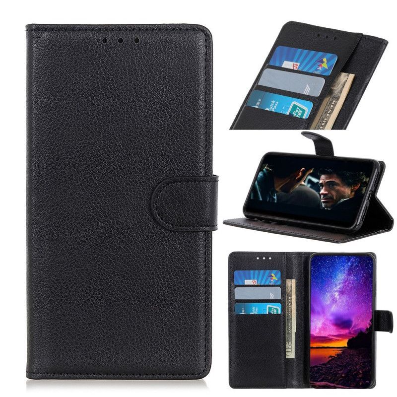 Κάλυμμα Folio Xiaomi Redmi 9C Μαύρο Παραδοσιακό Απομίμημα Δέρματος
