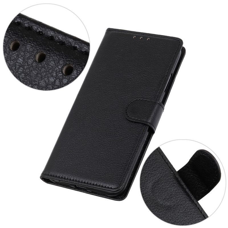 Κάλυμμα Folio Xiaomi Redmi 9C Μαύρο Παραδοσιακό Απομίμημα Δέρματος