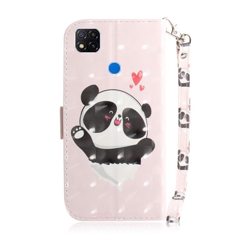 Κάλυμμα Folio Xiaomi Redmi 9C Panda Love Λουράκι