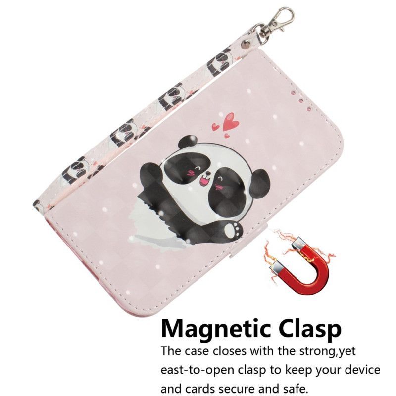 Κάλυμμα Folio Xiaomi Redmi 9C Panda Love Λουράκι