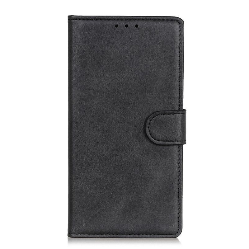 Κάλυμμα Folio Xiaomi Redmi Note 10 / Note 10S Μαύρο Ρετρό Ματ Δερμάτινο Εφέ