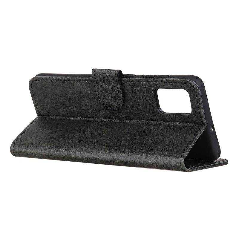 Κάλυμμα Folio Xiaomi Redmi Note 10 / Note 10S Μαύρο Ρετρό Ματ Δερμάτινο Εφέ
