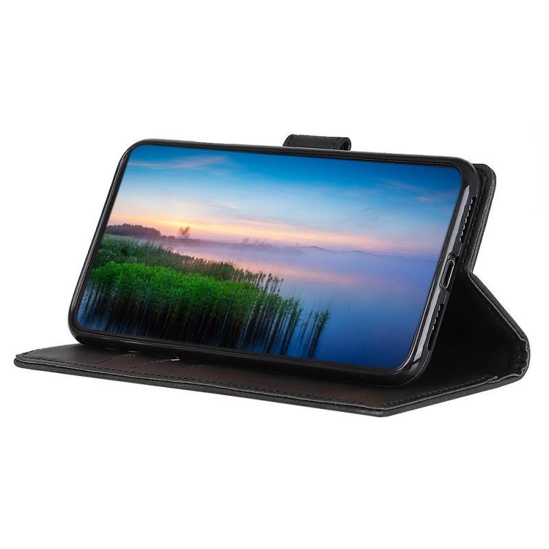 Κάλυμμα Folio Xiaomi Redmi Note 10 / Note 10S Μαύρο Ρετρό Ματ Δερμάτινο Εφέ