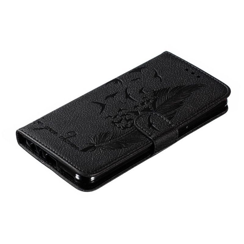 Κάλυμμα Folio Xiaomi Redmi Note 8 Μαύρο Ψεύτικο Δέρμα Ζήστε Το Όνειρό Σας