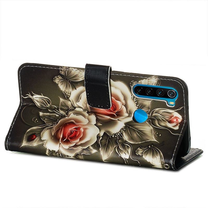 Κάλυμμα Folio Xiaomi Redmi Note 8 Μαύρο Τριαντάφυλλο